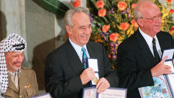 Yasir Arafat, Shimon Peres og Yizak Rabin