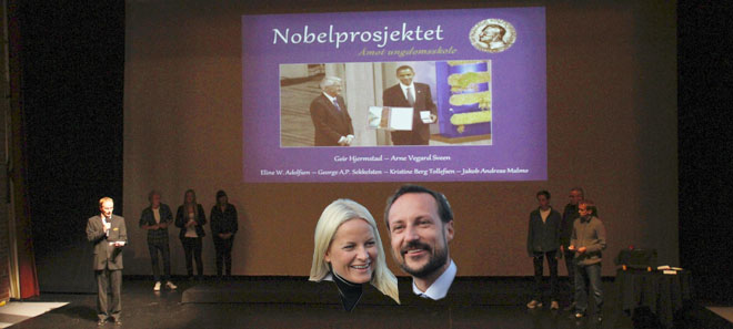 Nobelprosjektet ble presentert for kronprinsparet.